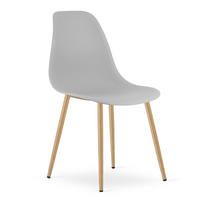 ESSZIMMERSTUHL KALEO grauer Sitz, natürliche Beine - Naturfarben/Grau, Kunststoff (46/84/51cm) - Valora