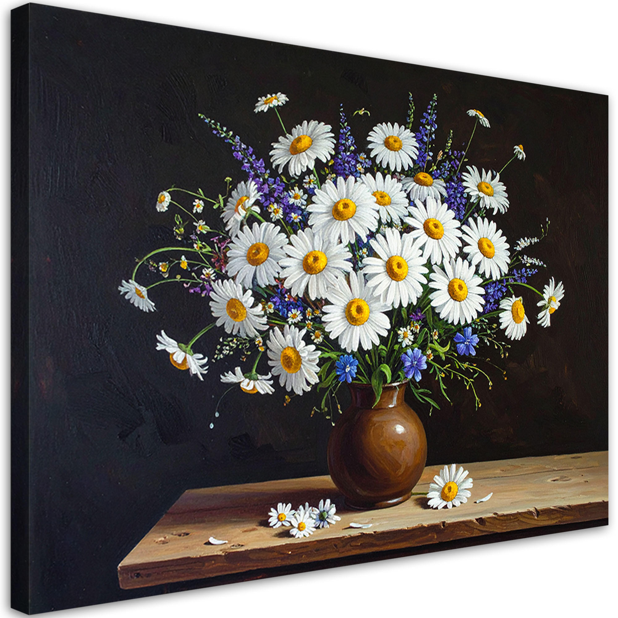 LEINWANDBILD Blumen 90x60cm - Weiß, Textil (90/60cm) - Feeby