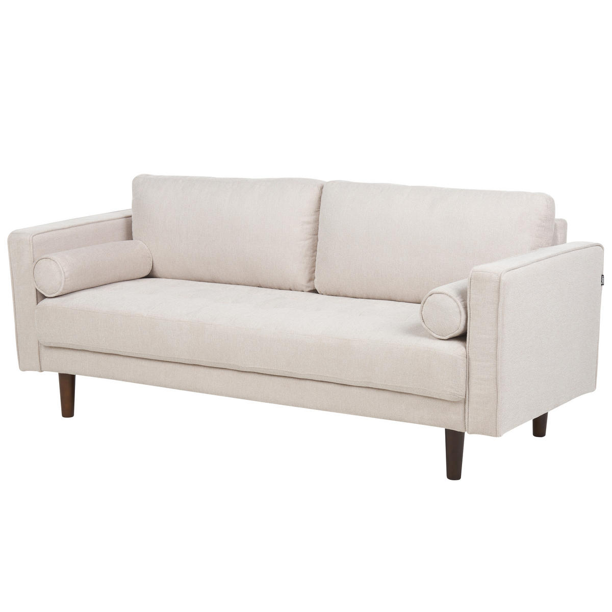SOFA-SET 4-sitzer hellbeige Nurmo - Beige/Dunkelbraun, Textil (77/77/174cm) - Beliani
