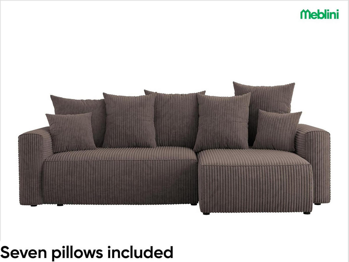 ECKSOFA SOLARIS L - Blau/Braun, Holzwerkstoff (238/142cm) - Meblini