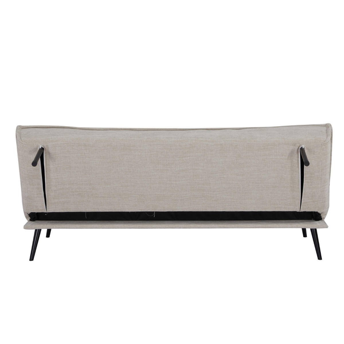 SCHLAFSOFA 3-Sitzer aus Stoff, Beige - Beige, Metall (83/81/181cm) - Giga Meubel