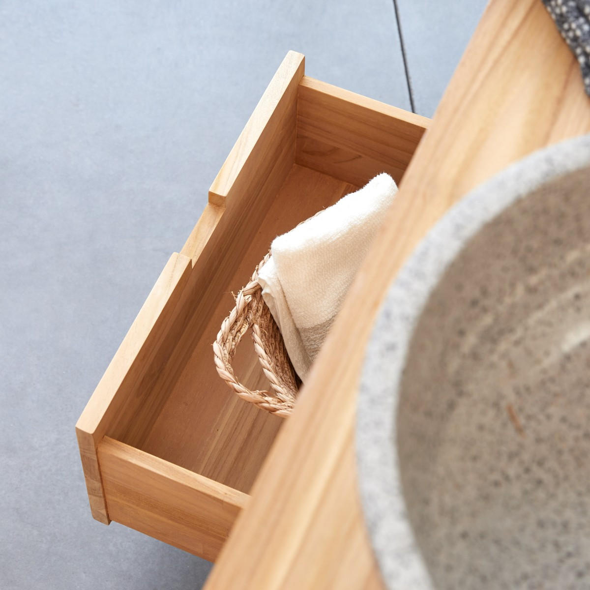 WASCHTISCHUNTERSCHRANK Serena Natur aus Teak - Naturfarben, Holz (165/78/55cm) - Tikamoon