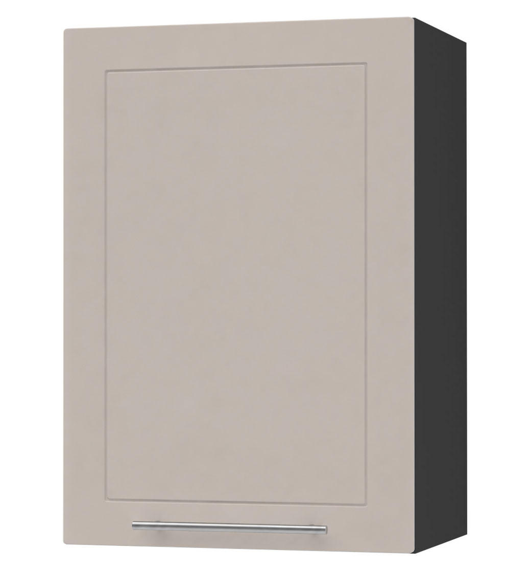 KÜCHENHÄNGESCHRANK Kvantum W2/50 Schwarz / Kaschmir Matt 50 / 32,5 / 72cm - Kaschmir/Schwarz, Holz/Holzwerkstoff (50/72/32.5cm) - Feldmann-Wohnen