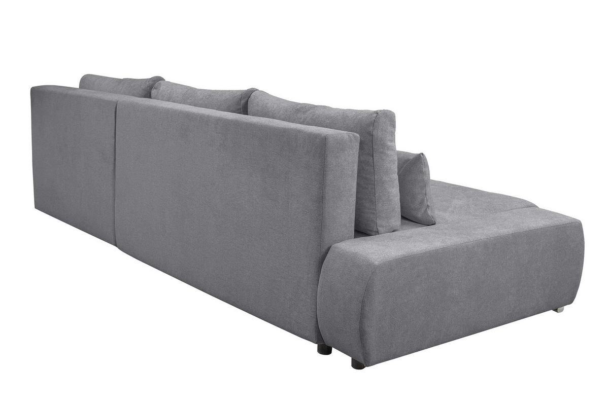 ECKSOFA Bloom mit Bettkasten und Schlaffunktion L-Form - Grau, Textil (267/185cm)