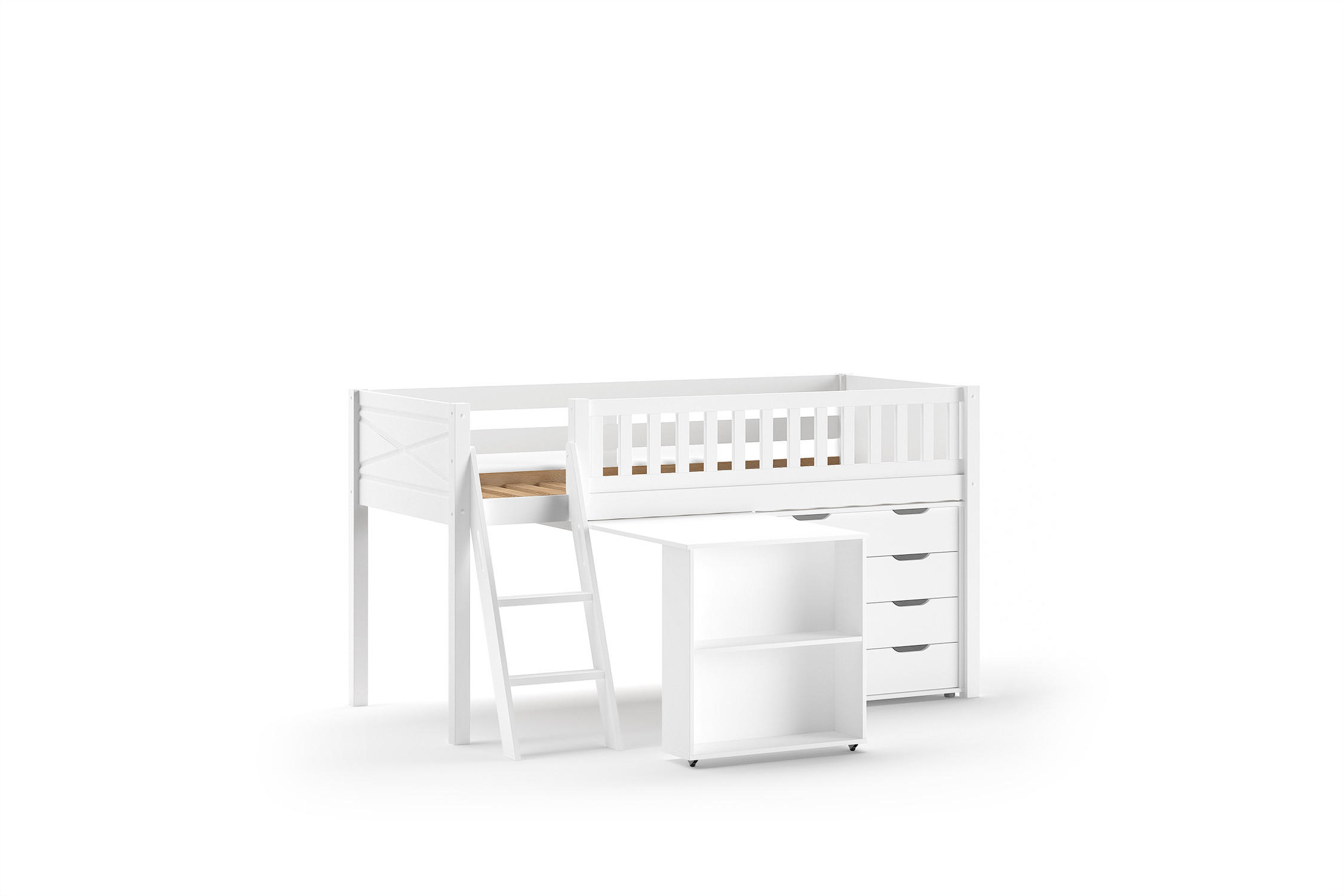 Furnlux Hochbett Weiß