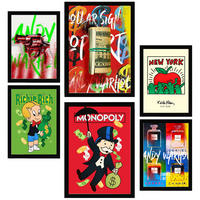 POSTER Set Mit 6 Ikonischer Andy Warhol New York Dollar A3 & A4 Schwarzer Rahmen - Schwarz, Papier (29/3cm) - Nacnic