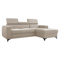ECKSOFA Milano, Seite: Rechts 2R+LC - Beige/Schwarz, Holz/Textil (236/172cm) - MIRJAN24