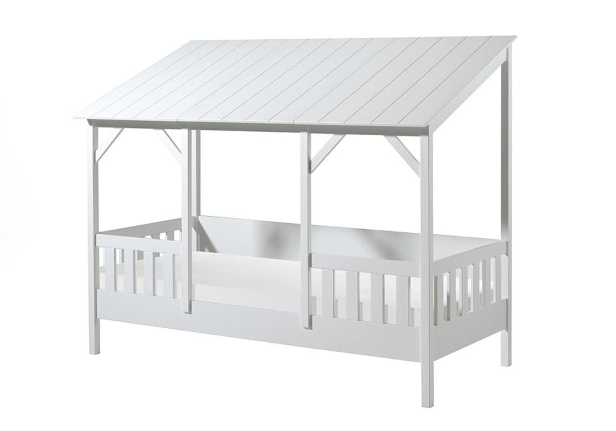 HAUSBETT Katinka 214x174x105 aus Massivholz+MDF in Weiß - Weiß, Holz (90/200cm) - 58aufmkessel