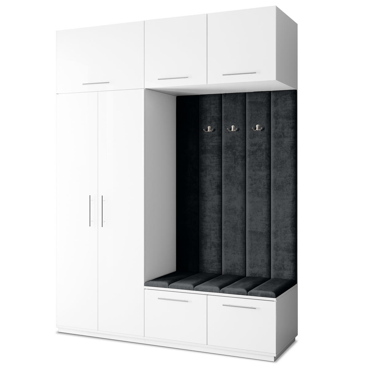 GARDEROBENSCHRANK REMA 180/240/60 cm Modern Weiß - Weiß, Holzwerkstoff (180/240/60cm) - MASSENO