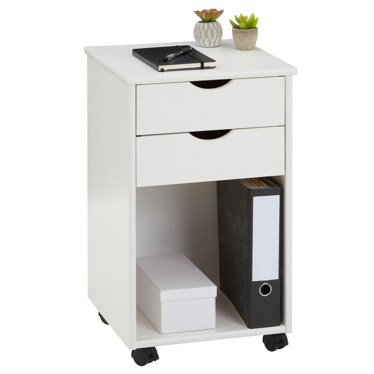 ROLLCONTAINER KANO - Weiß, Holz (39/65/39cm) - IDIMEX