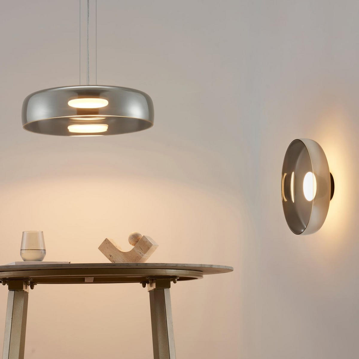 HÄNGELEUCHTE Riccardo, Schwarz und rauchgrau, 10.1cm - Schwarz, Glas (10/42/10.1cm) - KOSILUM