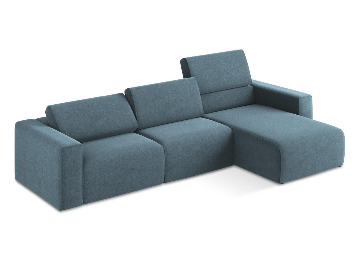 ECKSOFA Chenille Stoff Orange - Terracotta/Schwarz, Kunststoff/Textil (318/318cm) - Makamii