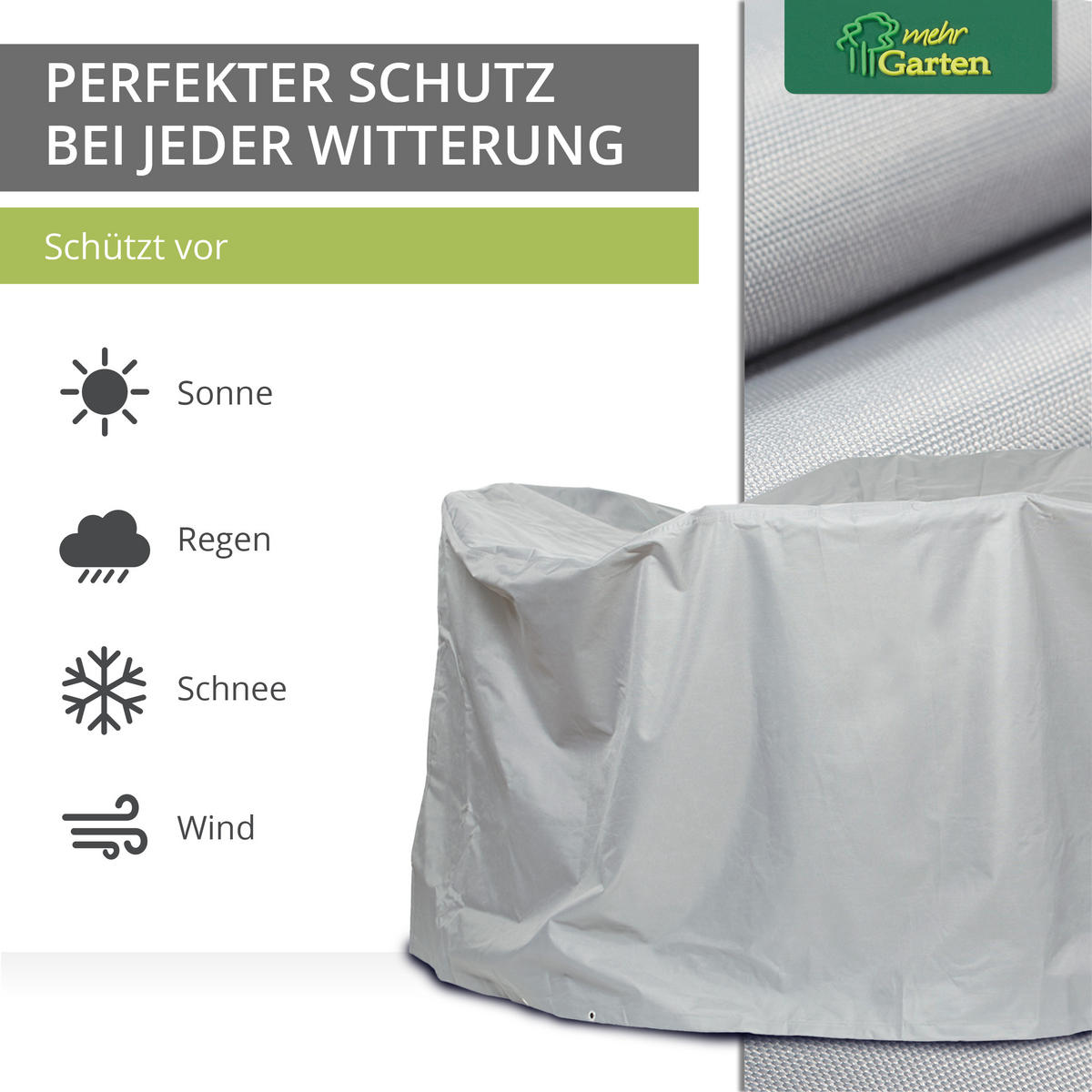 SCHUTZHÜLLE für Sitzgruppe rund SHP-60144 - Grau, Kunststoff (235/94/1cm) - mehr Garten