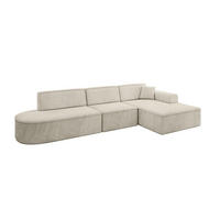 ECKSOFA Ottomane Rechts IREA-L2-v3 - 328x171x79 cm Dunkelgrau - Ecru, Holzwerkstoff/Textil (171/328cm) - ALTDECOR