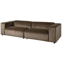 SOFA 3-Sitzer 286x103x69 Cord taupe VALENCIA - Taupe, Holzwerkstoff (286/69/103cm) - Massivmoebel24