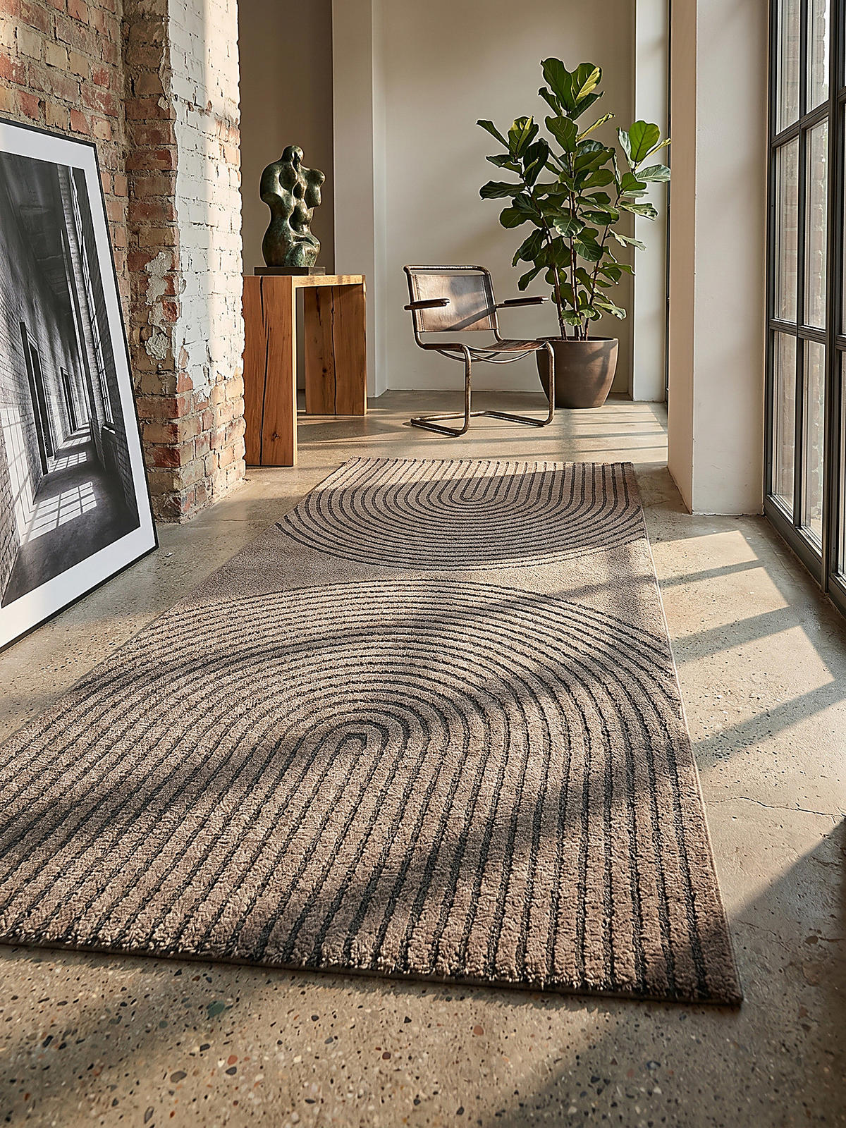 TEPPICHLÄUFER Geometrisch MUOTA Polypropylen Braun 80 x 150 cm - Braun, Textil (80/150cm) - KADIMA DESIGN