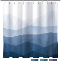 DUSCHVORHANG Blau Design 180 x 180 cm für Dekoration Badezimmer - Blau, Textil (180/180cm) - MCBOSON