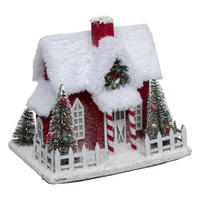 WEIHNACHTSMANNHAUS 24/18,5 cm - Multicolor, Textil (18.5/25.5/24cm) - Atmosphera Createur d´interieur