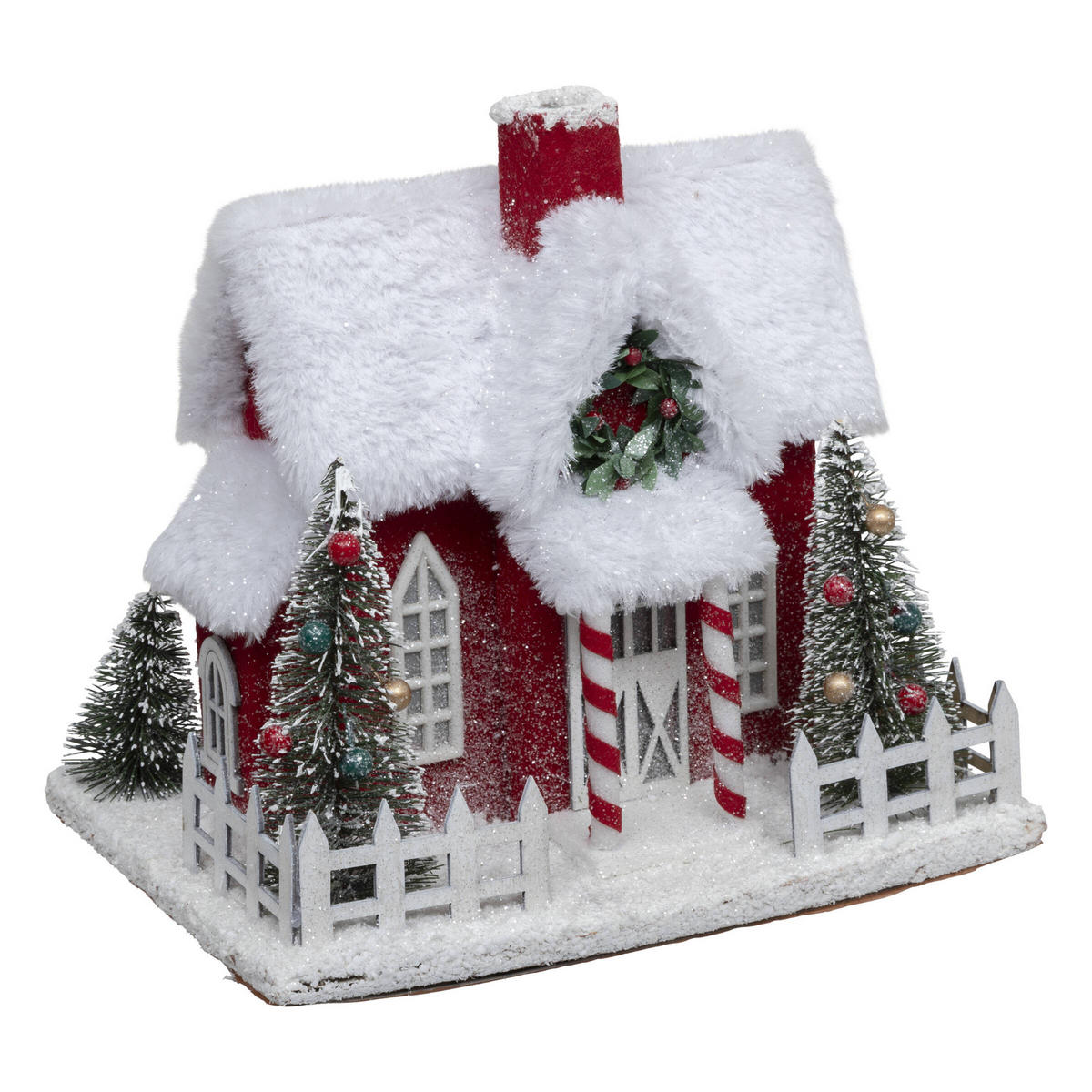 WEIHNACHTSMANNHAUS 24/18,5 cm - Multicolor, Textil (18.5/25.5/24cm) - Atmosphera Createur d´interieur