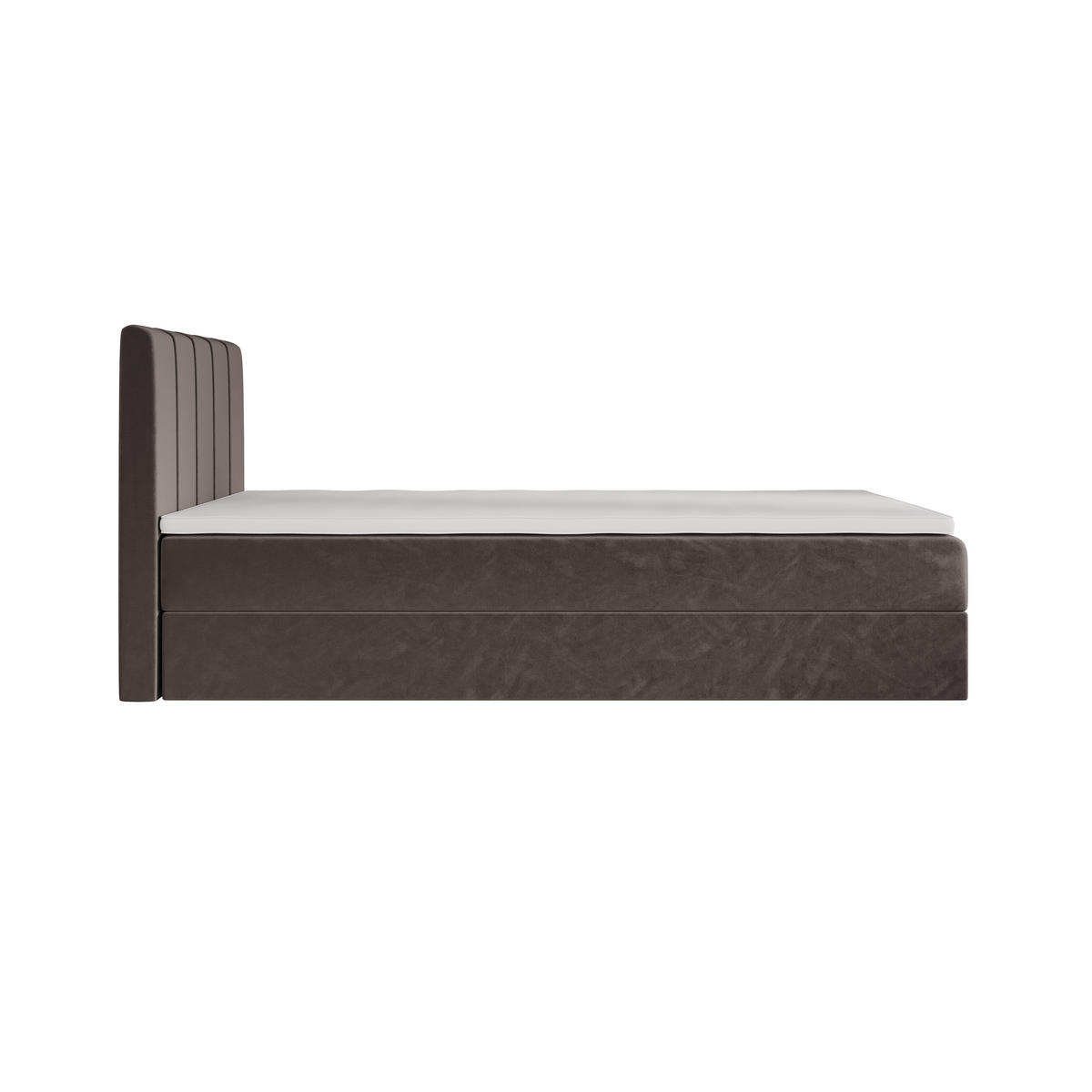 BOXBETT BAHAMA 120x200 Monolith 15, mit Matratze H3, Bonell und Topper, Braun - Braun, Holz/Kunststoff (120/200cm) - Bedante