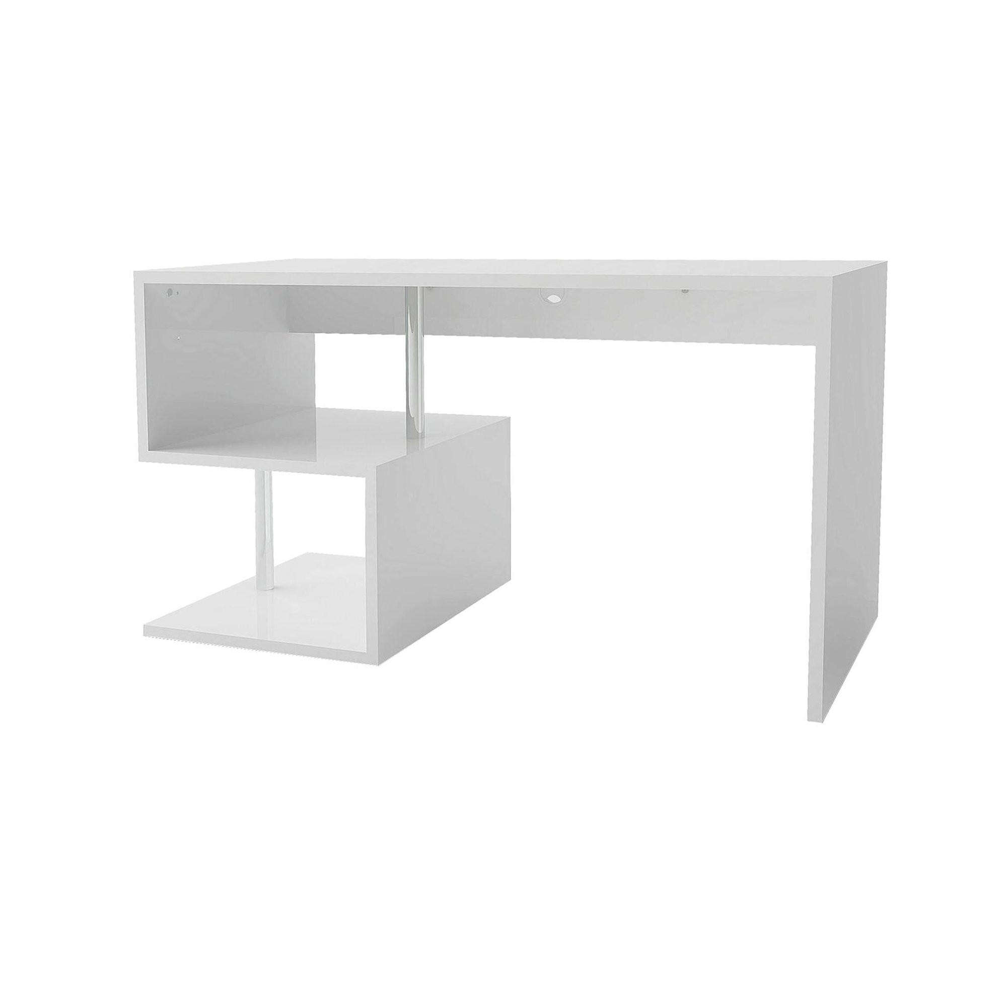 SCHREIBTISCH Glänzendes Weiß 60/140/78 cm - Weiß, Holzwerkstoff (60/140/78cm) - DMORA