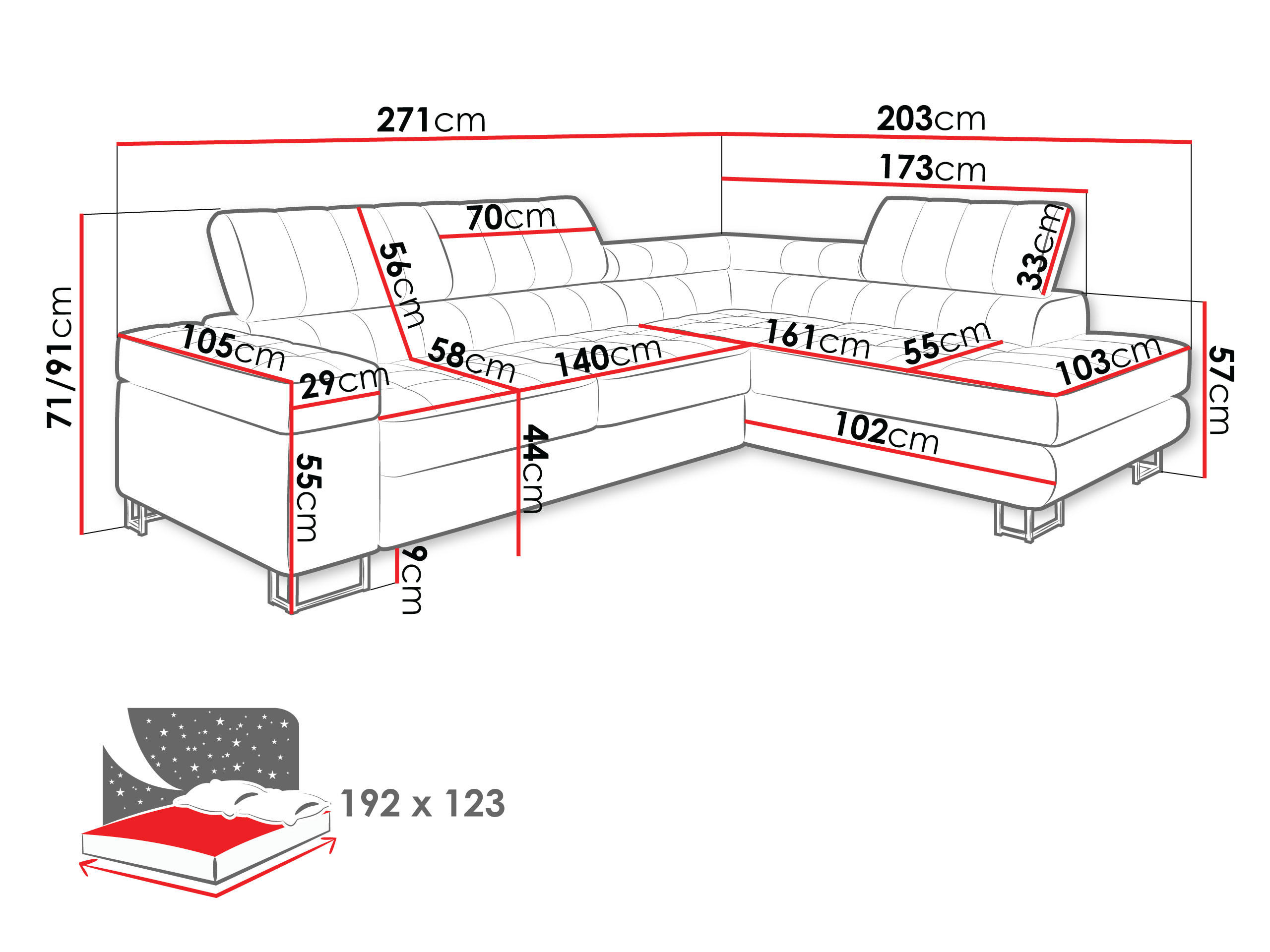 Thumbnail - Mirjan24 Ecksofa, Beige, Textil, 5-Sitzer, links montierbar,L-Form, 271x203 cm, Wohnzimmer, Sofas & Couches, Wohnlandsch...