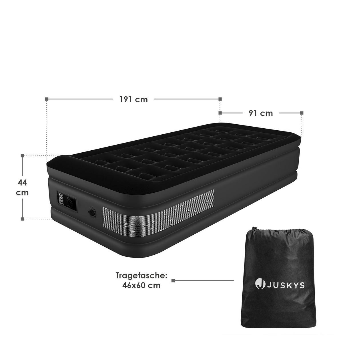 LUFTBETT Sapri M schwarz inkl. Tragetasche - Schwarz, Kunststoff (87/185cm) - Juskys