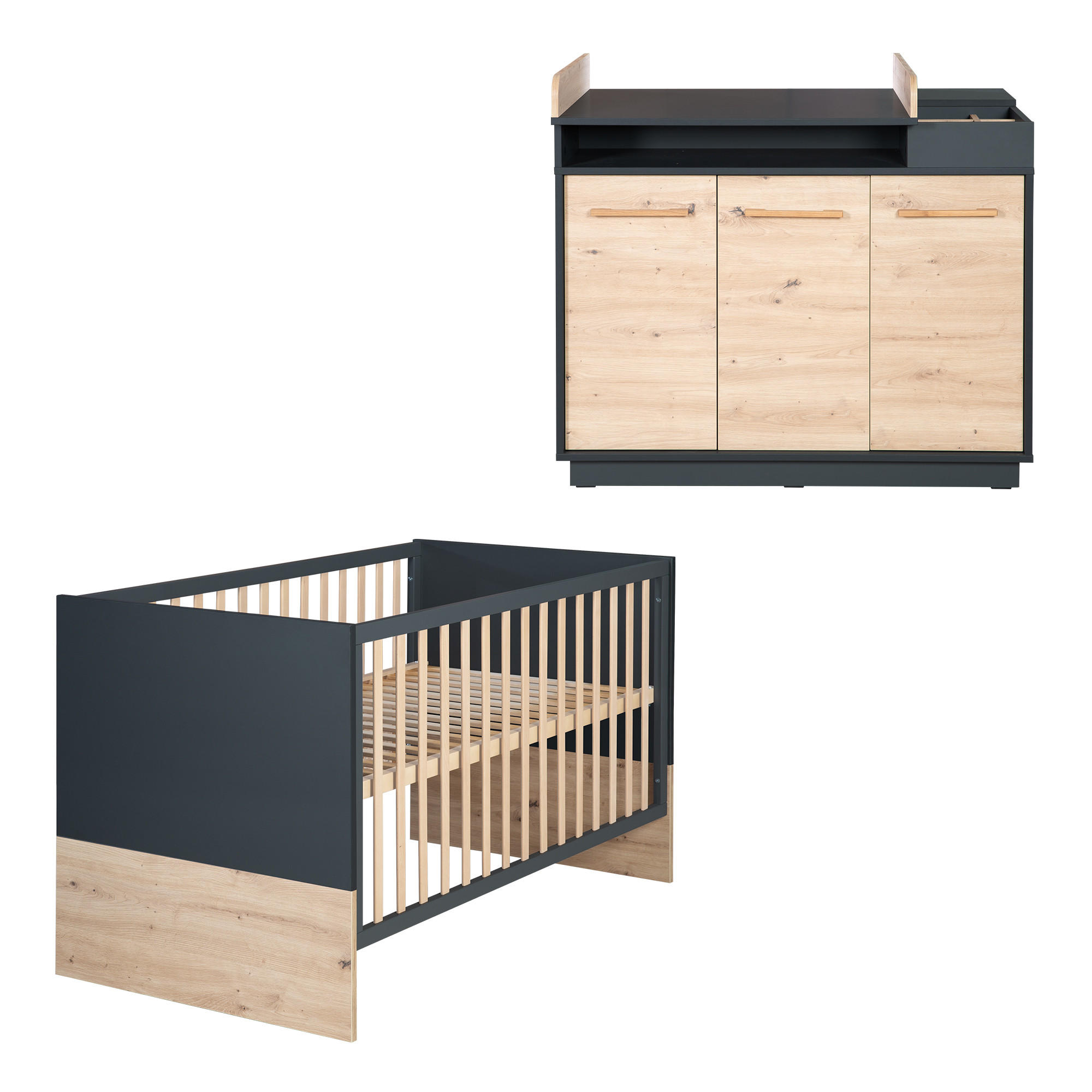 BABYZIMMER-SET Lenn 2-teilig - Multicolor, Holzwerkstoff (76/82/144cm) - Roba