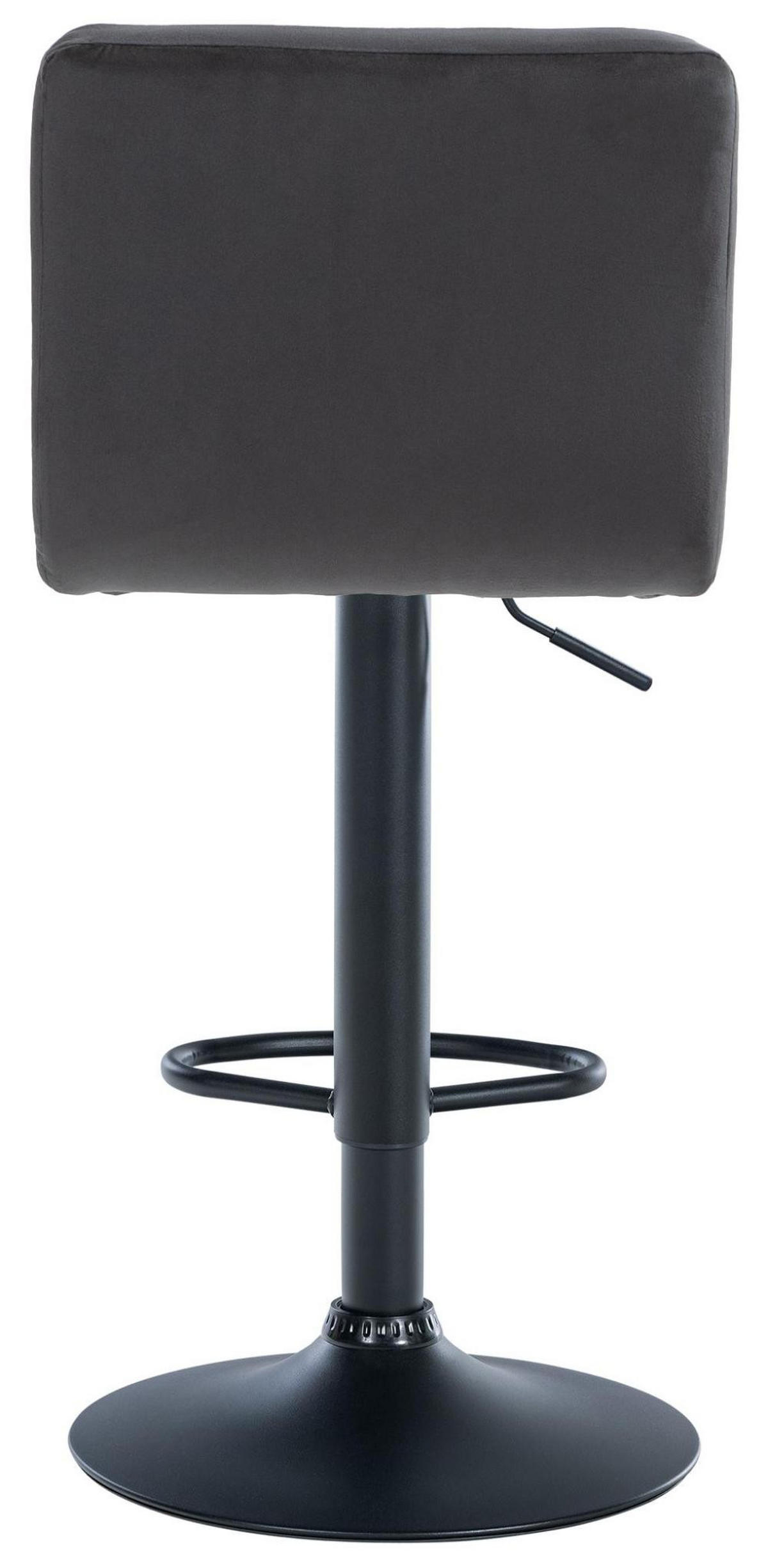 BARHOCKER 2er Set Samt schwarz - Schwarz, Textil/Metall (46/94/47cm) - CLP