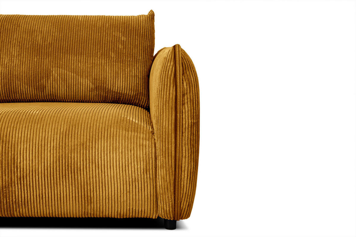 ECKSOFA TAUER 5-Sitzer, honig - Schwarz/Honig, Holzwerkstoff/Kunststoff (174/292cm) - Courtois Laville