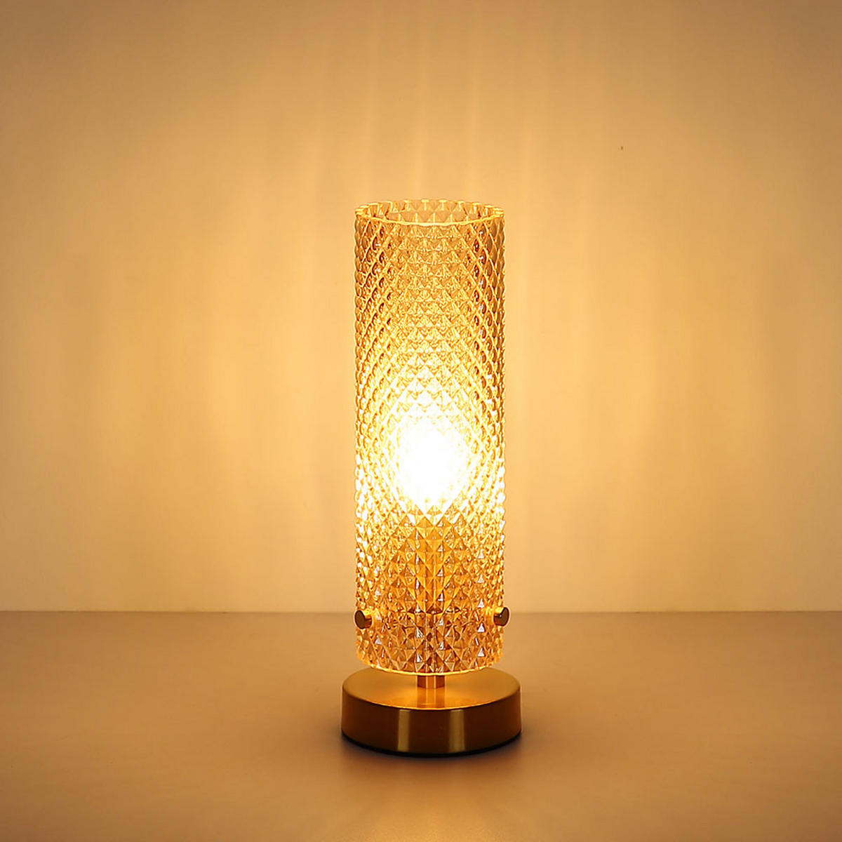 TISCHLEUCHTE Metall, Gold, Glas, Schalter - Goldfarben, Glas (10/10/28.5cm) - Globo Lighting