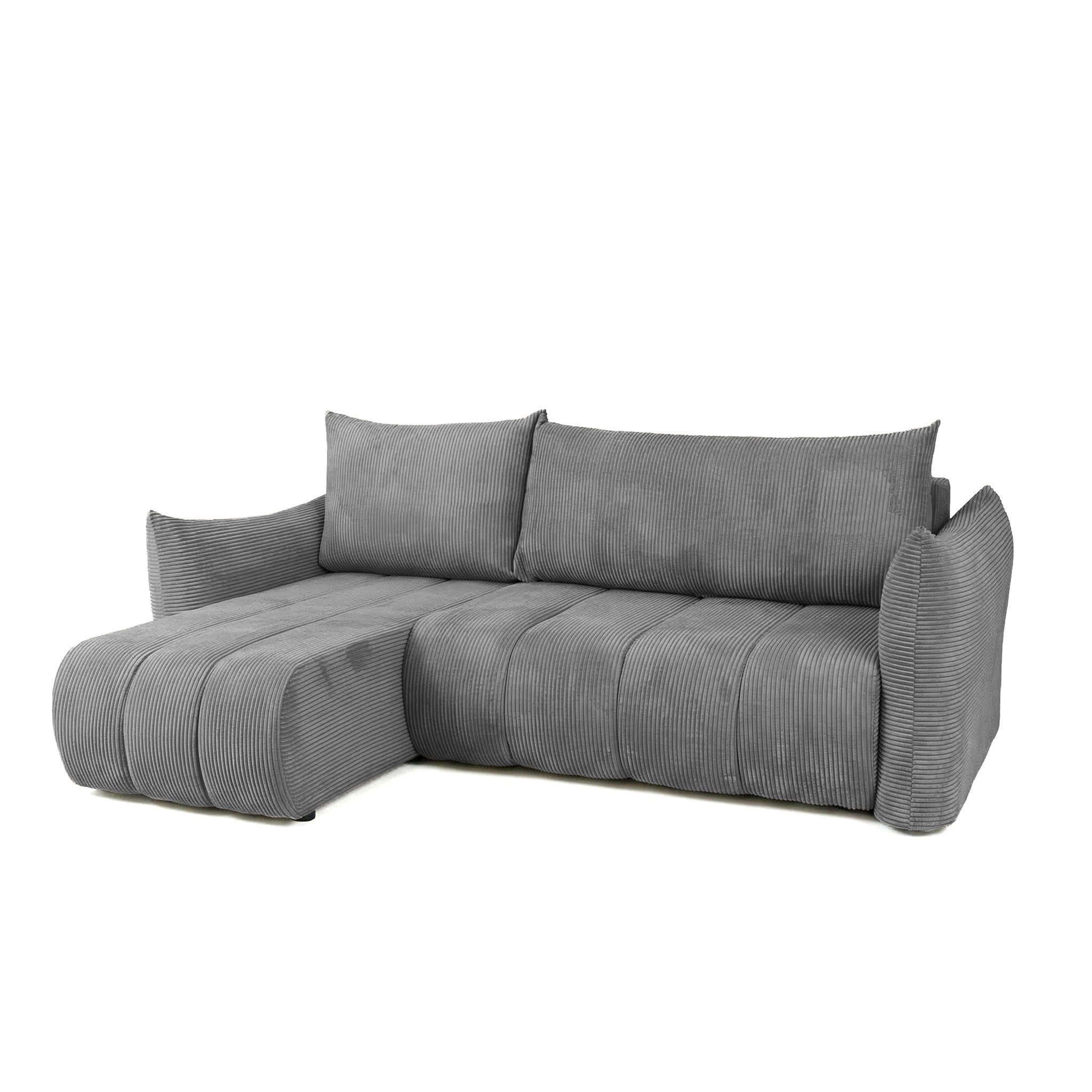ECKSOFA Ontario Xs Mit Schlaffunktion - Grau, Holzwerkstoff/Textil (154/226cm) - Fun Möbel