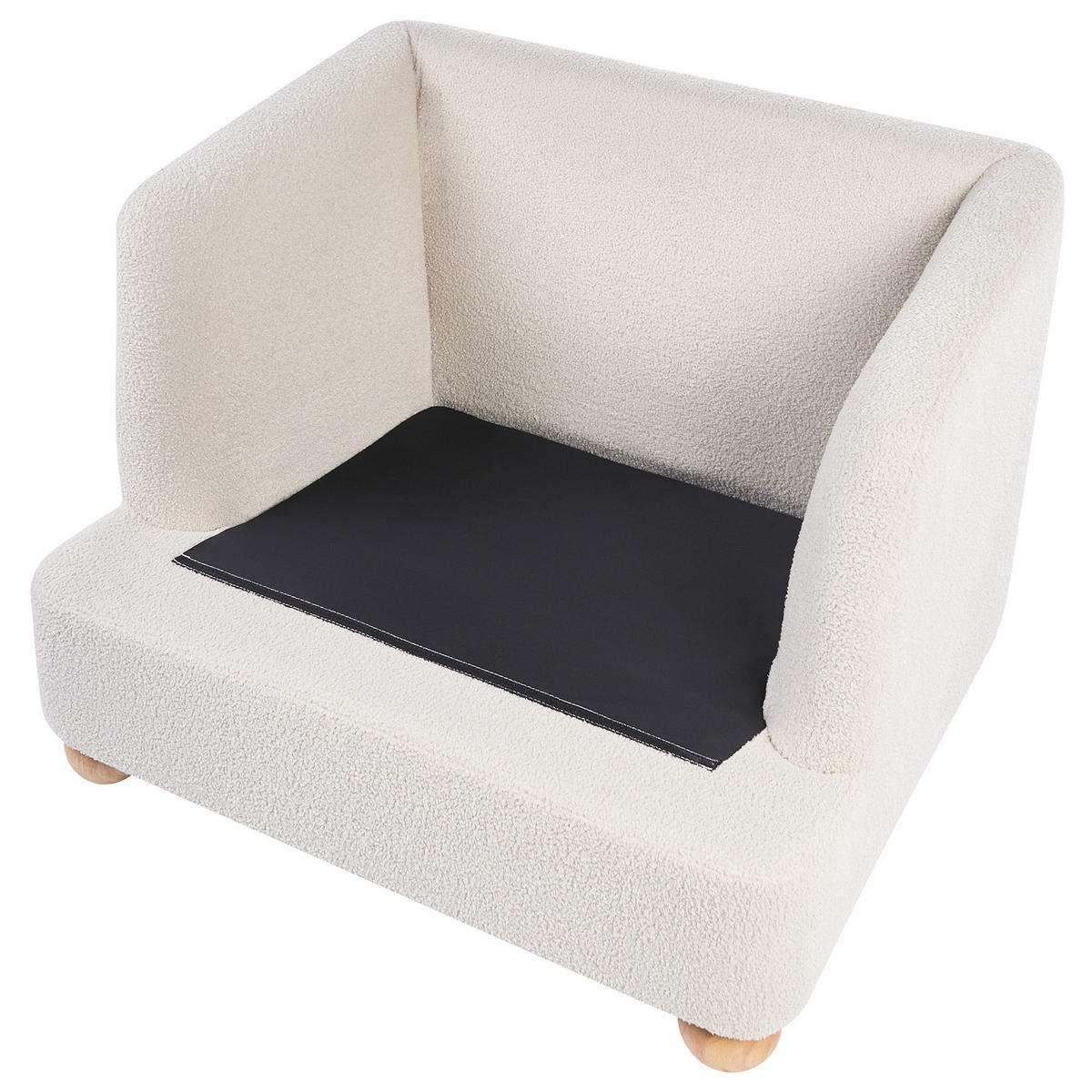 SESSEL Bouclé Cremeweiß Rattvik - Hellbraun/Weiß, Textil (98/86/82cm) - Beliani
