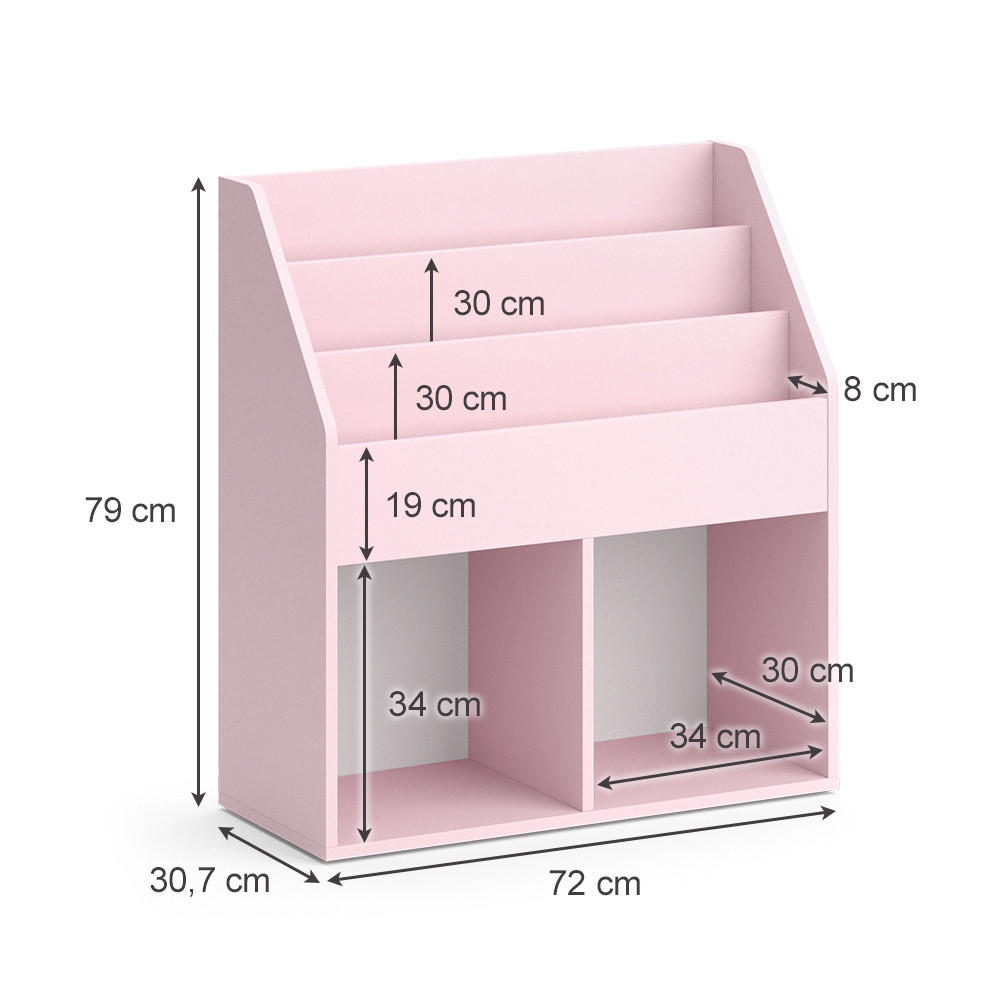 Thumbnail - Vicco Kinderregal, Rosa, Holzwerkstoff, 5 Fächer, Rechteckig, 72x79x30.7 cm, Kinder- & Jugendzimmer, Kindermöbel, Kinder...