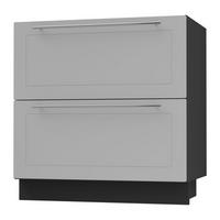 SCHUBLADENUNTERSCHRANK Bari D2A/80/1A Schwarz / RAL 7040 fenstergrau 80 / 50 / 82cm - Schwarz/Grau, Holz/Holzwerkstoff (80/82/50cm) - Feldmann-Wohnen