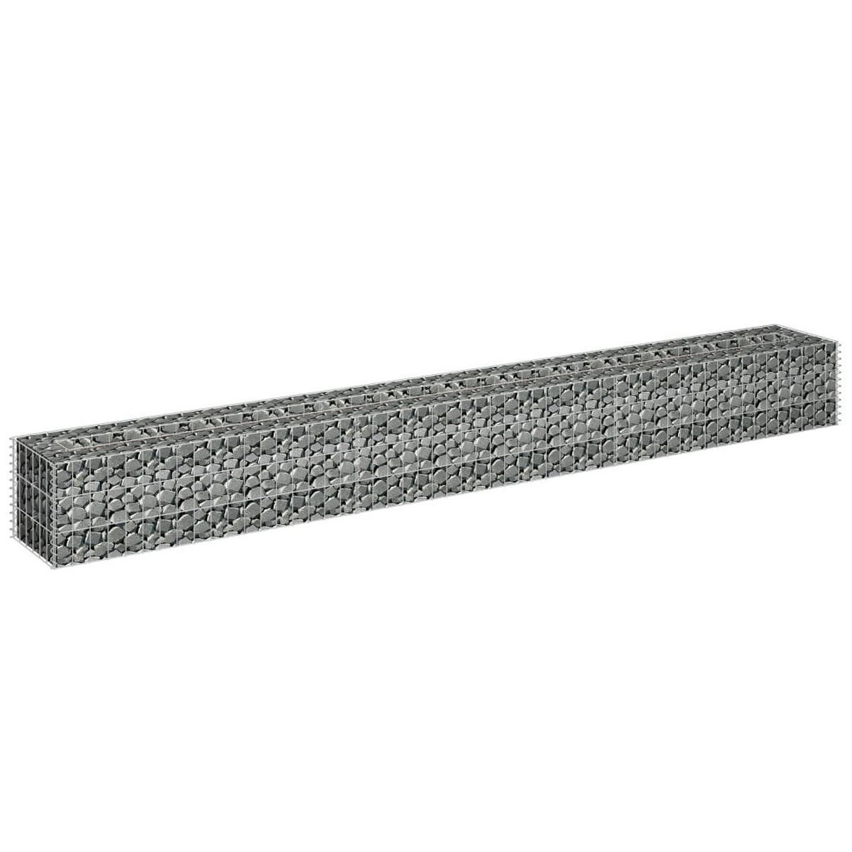 GABIONEN-HOCHBEET Verzinkter Stahl 270 x 30 x 30 - Silberfarben, Metall (270/30/30cm) - furnicato