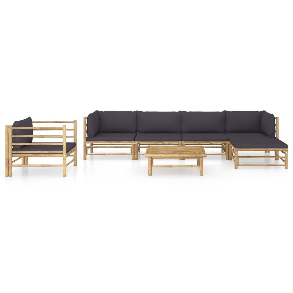 GARTENSET Rensink 7-teilig - Grau, Naturmaterialien - Nettlife