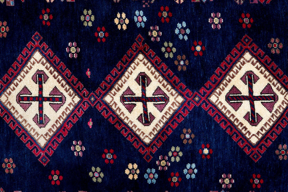 ORIENTTEPPICH handgeknüpft Afshar Blau 210/165 cm Schurwolle - Blau, Textil (165/210cm) - Looma