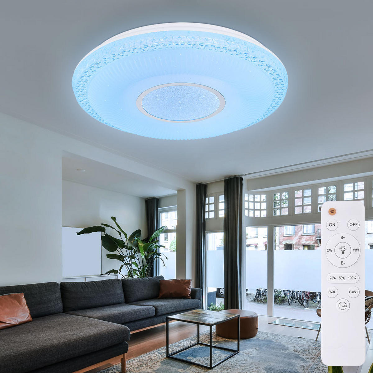 LED DECKENLEUCHTE Klemens Weiß Metall - Weiß, Metall (50/50/9cm) - Globo Lighting