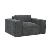 SCHLAFSESSEL Chenille Stoff Grau - Schwarz/Graphitfarben, Holzwerkstoff/Kunststoff (157/81/113cm) - Makamii