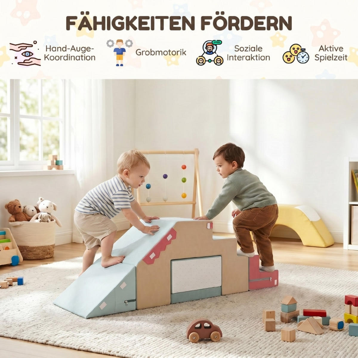 KONSTRUKTIONSSPIELZEUG Bausteine Blau - Multicolor, Kunststoff (39/44/79cm) - Korfee