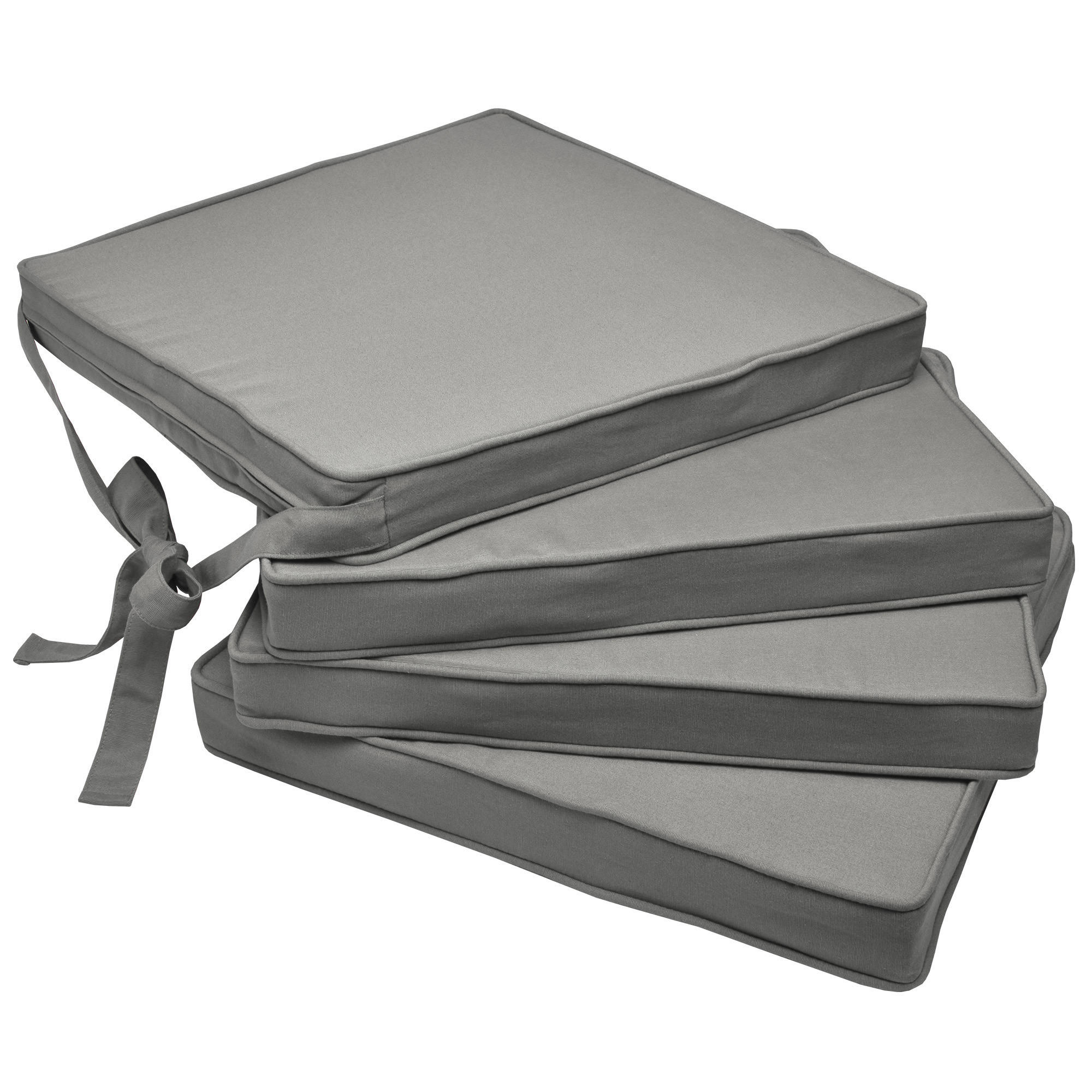 STUHLKISSEN Loft SK 45/40/5 cm Hellgrau 4tlg - Hellgrau, Textil (40/45cm) - Beautissu 