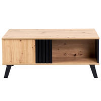 COUCHTISCH Holz- und Schwarzeffekt 100/60/43 cm - Braun, Holzwerkstoff (100/60/43cm) - Urban Meuble