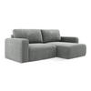 ECKSOFA mit Schlaffunktion rechts Chenille Stoff Grau - Blau/Schwarz, Kunststoff/Textil (244/149cm) - Makamii