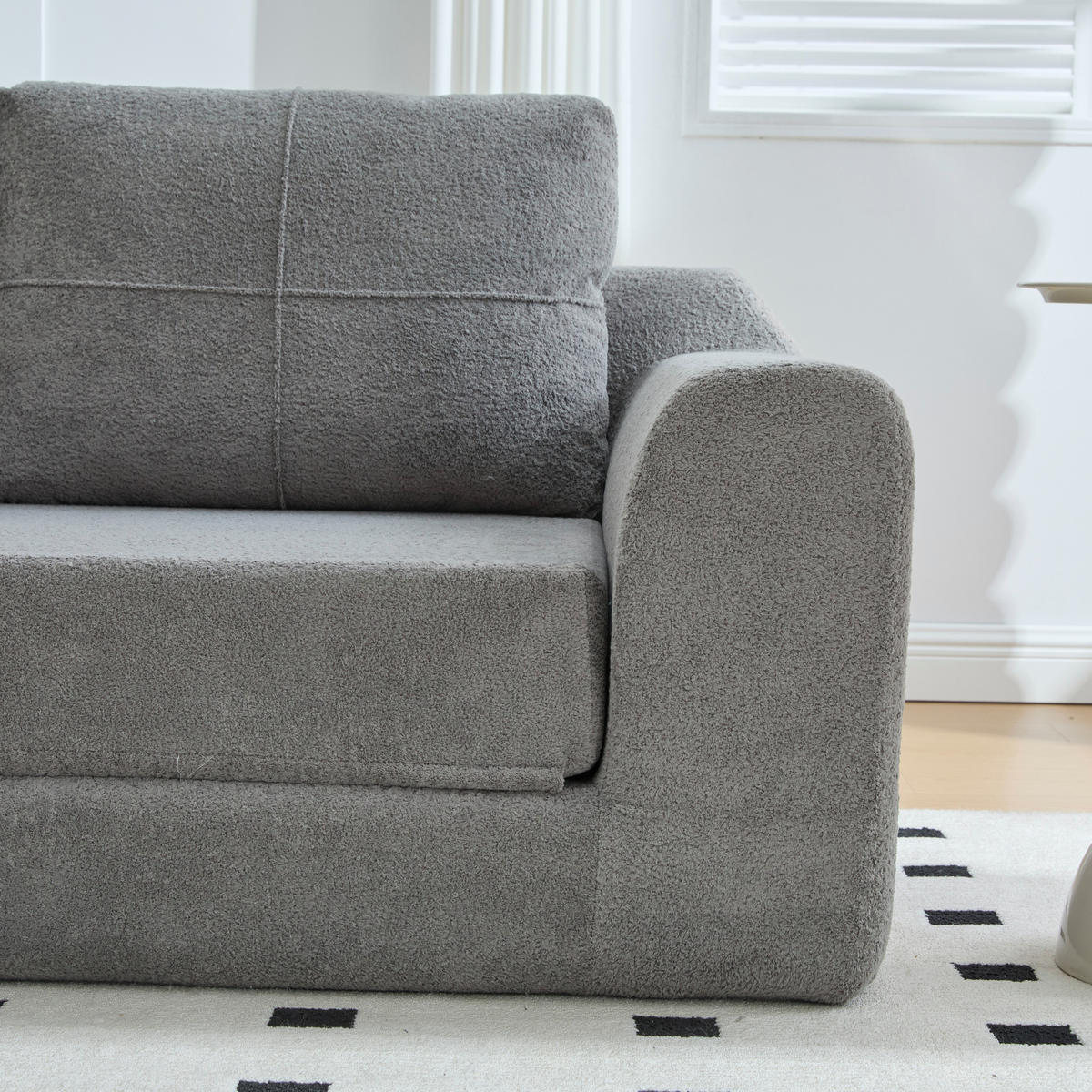 2-SITZER SCHLAFSOFA Samt Dunkelgrau klappbar mit Kissen - Dunkelgrau, Textil (179/61.5/95cm) - WISHDOR