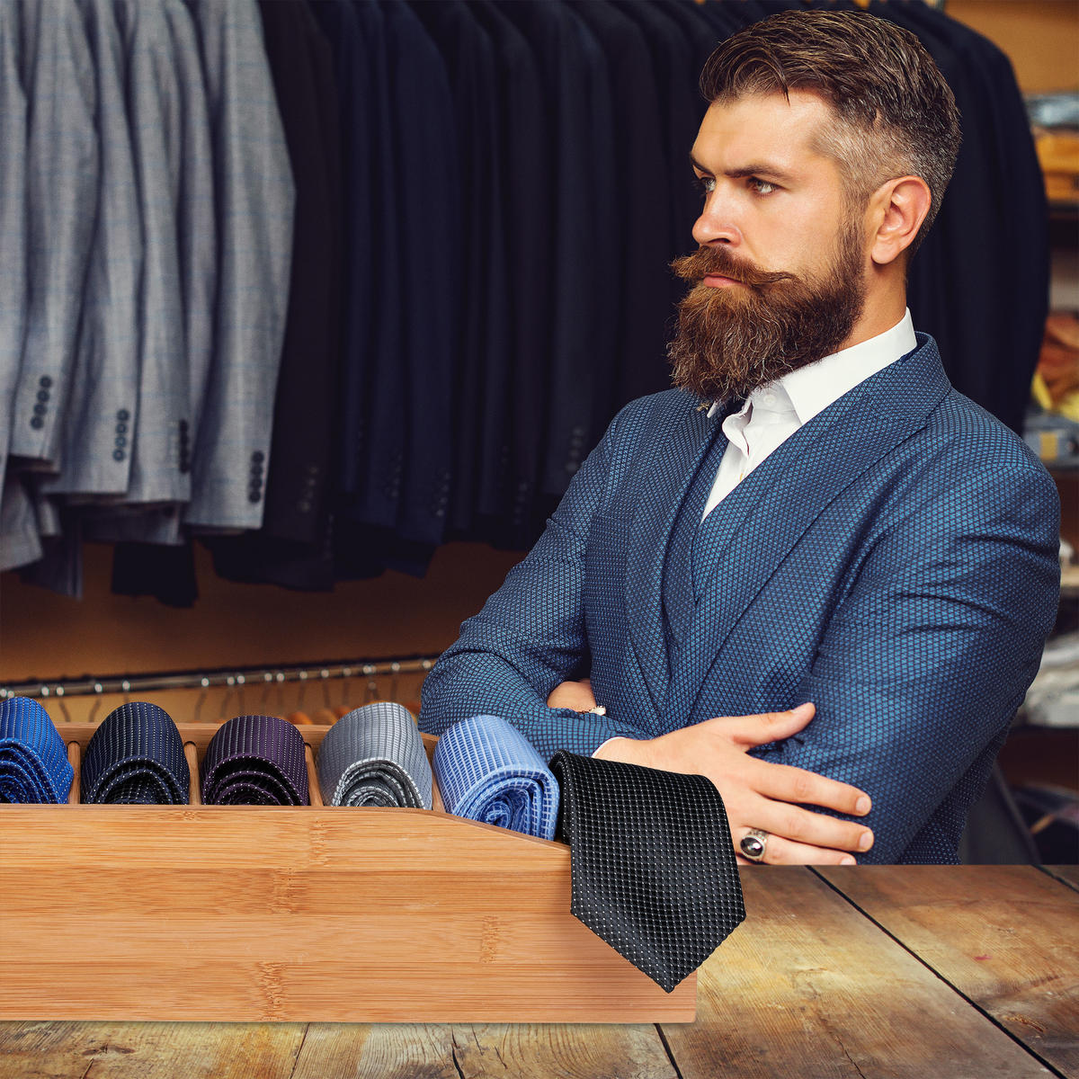 AUFBEWAHRUNGSBOX - Hellbraun, Holz (35/14/10cm) - Relaxdays