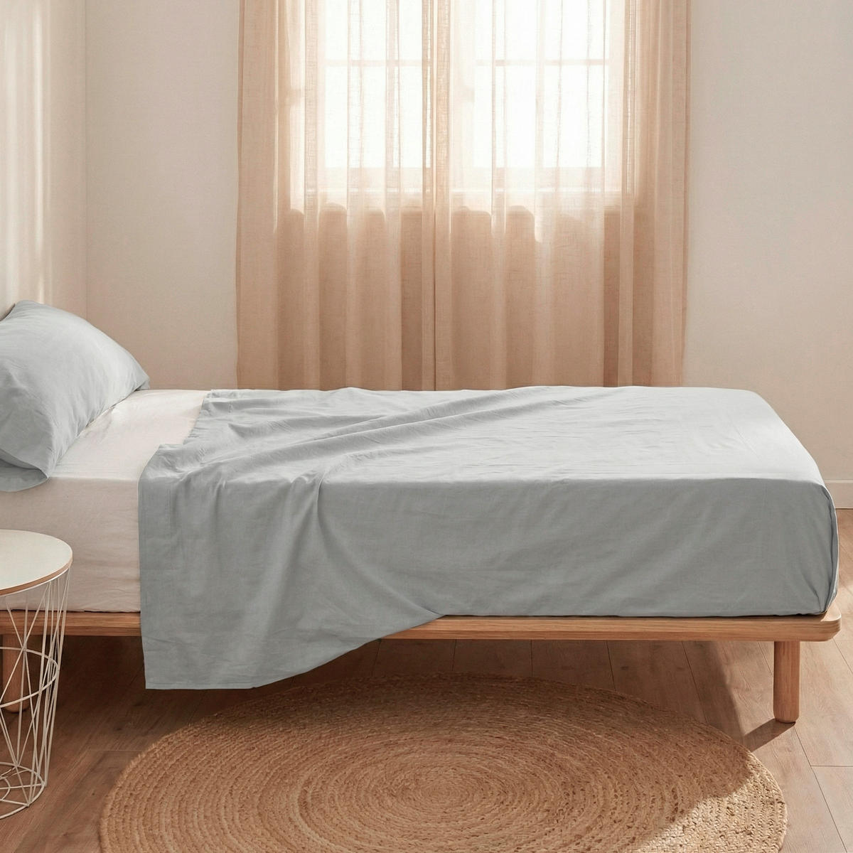 BETTWÄSCHE 2er-Set teiliges basic 180x270 cm grau - Grau, Textil (180/270cm) - Happy Friday