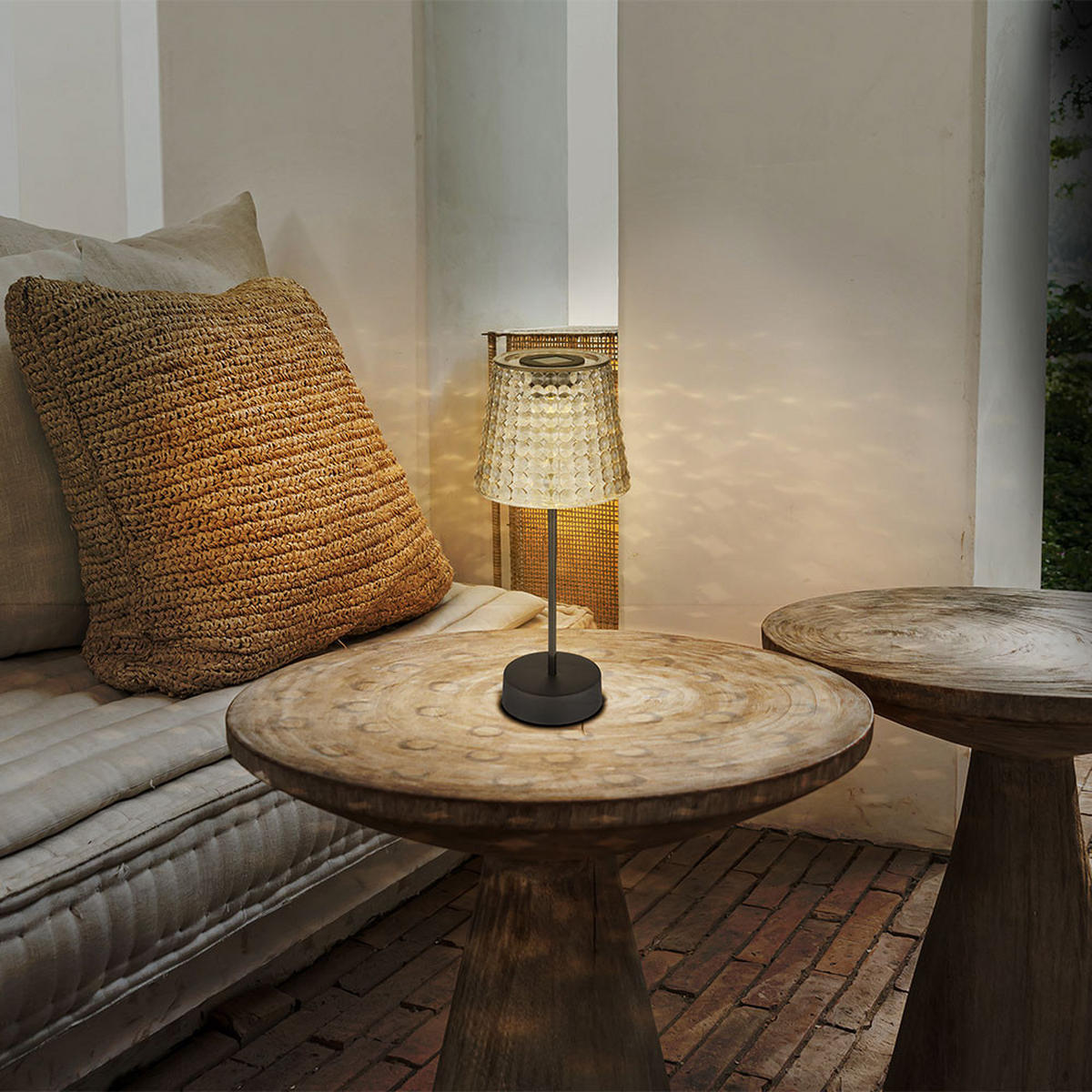 LED AUSSENLEUCHTE Rauchfarben Grau - Grau, Kunststoff (12.5/12.5/29cm) - Globo Lighting