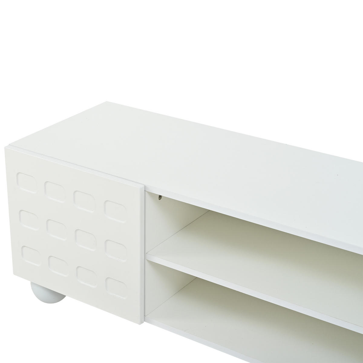 TV-LOWBOARD 200x40x44 cm Weiß 3 Türen Stauraum Schrank - Weiß, Holzwerkstoff (40/44/200cm) - FLIEKS