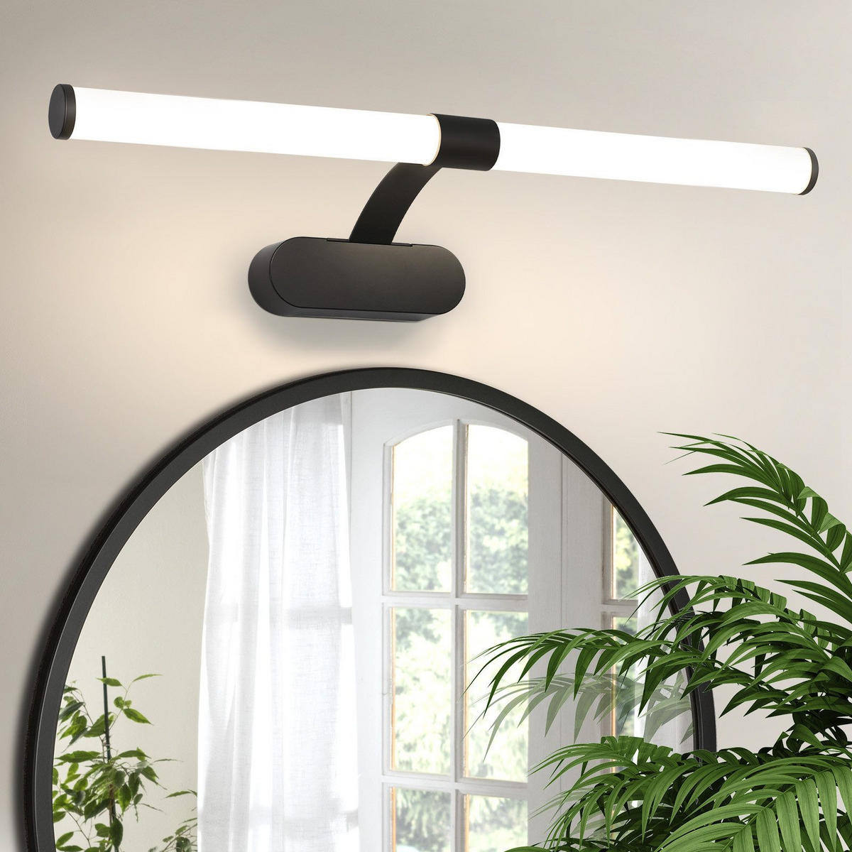 SPIEGELLEUCHTE Halle 60/9.6/16.8 cm - Schwarz, Metall (60/9.6/16.8cm) - Nettlife